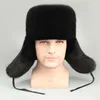 Berets inverno engrossar quente bombardeiro chapéus para homens moda faux pele earflap boné masculino idoso pai avô couro macio pelúcia chapéu de esqui russo