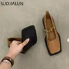 Habille Suojialun automne 20dcd talon plat Femmes Loafer FaHion Square Toe Slip on peu profond Ballerine Chaussures Ballet Femme Zapatos Muje 230403