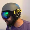 Óculos de esqui LOCLE Capacete de esqui Homens Mulheres Integralmente moldados Crianças Crianças Capacete de esqui Skate Snowboard Motocicleta Snowmobile Capacete 231102