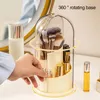 Storage Boxes Rotatable Box Multifunctional Cosmetic Holder With Dustproof Lid Organize Makeup Brushes Lipsticks More A