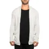 2023 Hösten/vintern Ny fast färg Cardigan tröja med fickor Casual Men's Long Sleeve Coat