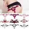 Tatouages temporaires Sexy Autocollant De Tatouage Femmes Étanche Durable Personnalité Décalque Rouge Coeur Motif Faux Tatouage Taille Body Art Tatouage Temporaire Z0403