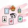 MOQ 20 pièces PVC Kawaii Mahjong cartes à jouer tour pièces de chaussures accessoires décorations de créateur boucle breloques pour les enfants