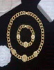 Fashion Designer Necklaces V Pendant Banshee Head 18K Gold Plated Bracelets Earrings Rings Birthday Festive Engagement Gifts V121610077