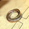 trinity ring drie kleuren voor vrouw ontwerper Maat 678 voor man diamant T0P kwaliteit 925 zilver officiële reproducties merk ontwerper kristal premium geschenken 001