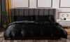 Lyxbäddar Set King Size Black Satin Silk Comforter Bed Home Textil Queen Size Däcke Cover Cy2005192603596