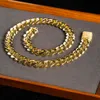 Gargantilha por atacado 18k ouro personalizado corrente cubana de ouro 24k corrente cubana miami 20mm colar de corrente cubana miami