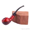 Smoking Pipes Bending Apple pipe classique à petit point rouge Mini pipe portable en acajou