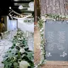 Fleurs décoratives 2M Eucalyptus Feuilles Guirlande Artificielle Faux Rotin Maison Mur Décor Verdure Plante De Vigne Pour La Fête De Mariage Arc Décoration