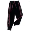 Damesbroek Zijletter Glanzende Steentjes Joggingbroek Taille Zwart Sport Vrouwelijk Herfst Patchwork Casual Broek Gym