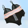 Lettre de maillot de bain imprimé ensemble bikinis de dentelle sexy sèche rapide de baignade de baignade de natation de l'été sèche pour les femmes4191608