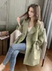 Women's Trench Coats Coat Women Mid Length Korean Version Versatile Loose Fitting Suit Collar Casual Top Temperament Overcoat