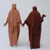 Roupas étnicas Khimar Extra Longo Hijab Tecido Enrugado Mulher Muçulmana Véu Dubai Turco Headwear Oração Islâmica Roupas Hijabi Cachecol (Não