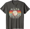 メンズTシャツメンサマートップスティーティーオスは決して忘れないPl王星レトロスタイル面白い宇宙科学T 230403