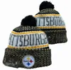 Pittsburgh Beanie Gorros SOX LA NY Equipo de béisbol norteamericano Parche lateral Lana de invierno Deporte Gorro de punto Pom Skull Caps A26