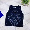 Womens T Shirt Bow Tank Top Letter Rhinestone Tanks Spring New Ladies Tees Two Colors