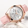 ساعة معصم فاخرة أفضل العلامة التجارية Megir Women Fashion Quartz Wrist Watch Highine Leather Leather Disual Proof Adalog Watches Clock Relogio feminino