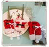 Kerstdecoraties 3 Sets Fancy Santa voor huis zilverwerkhouders zakken zakken eettafel decor decoratie