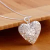 Kedjor 45-75 cm 925 Sterling Silver Halsband för kvinnor Mönster Heart Po Frame Pendant Julklapp Högkvalitativ bröllop smycken