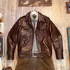 Herrjackor skräddarsy Brando J-77 välfärdsprodukter! Asiatisk storlek Högkvalitativ obelagd läder WWII British Army P37 Men's Bomber Jacket