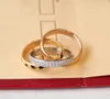 Leopard Print Trinity Ring Tre färg Tre färg för kvinnans designer Storlek 9 för Man Gold Plated 18K Diamond T0p Quality Official Reproduktioner Premiumgåvor 003