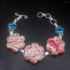 Länkarmband Hermosa smycken elegant naturlig röd jasper blå topas silver färg charm kedjelänkar för kvinnor 24 cm 20234913