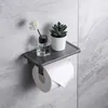 Set di accessori per il bagno Porta carta igienica bianca Senza punzonatura Portaoggetti da bagno Spazio per cellulare Rotolo di carta in alluminio