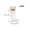 Storage Bottles 40ml Shoe Shaped Hyaline Glass Container With Cork Creative Ornaments Wine Drinks Jars Refillable Vials 6Pcs