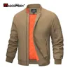 Jaquetas masculinas MAGCOMSEN Jaqueta bomber masculina primavera outono jaquetas quentes com zíper completo casaco acolchoado à prova de vento jaqueta grossa piloto outwear streetwear 231102