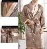 Damska szata m5xl duża wielkość Kimono Men Summer Print Nightgown Satynowe szlafrok Domowe szlafrok