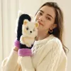 Catsuit-kostuums Winter Warm Gebreid Dames Meisje Jongen Mannen Cartoon Schattig Dieren Panda's Honden Zogende Uilen Verdikte Pluche Handschoenen voor Unisex