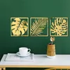 Wandstickers 3D Hollow Po frame Palmblad Spiegel Wall Sticker Huisdecoratie Woonkamer Acryl Muurschildering Green Plant Mirror Wall Sticker 230403