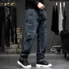 Herrenjeans Loose Size Herrenjeans Herren Hip Hop Pocket Jeans Lässige Herrenbekleidung Fatify Cargohose Plus Size 42 Herrenunterteil 230403