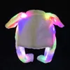 Beanie/Skull Caps Funny Hat Women Men Kids Lighting Hat Cute Rabbit Ears Plush Ears Can Move Cap Children Shine Winter Warm Party Hat #L10 231102