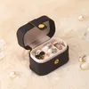 Classic Mini Portable Jewelry Box Sieraden Organizer Display Travel Rings Holder Dozen PU Lederen Earring Opslagcase Geschenkverpakking