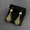 Dangle Earrings Sunspicems Gold Color Long Hook Drop Earring For Women African Wedding Jewelry Arabic Female Metal Bijoux Gift