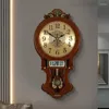 Wanduhren, antike Vintage-Holzuhr, groß, luxuriös, alt dekoriert, Pendel, dekorativ, für Wohnzimmer, Horloge, Dekor, Haus