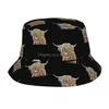 Berets Highland Cow Scotland Bob Hats Letnia podróż towar na nakrycia głowy Cute Animal Fisherman Cap for Turining Women Men Ispoti Paknable Dr Dhumv