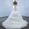 Arabiska Dubai Mermaid Wedding Dress 2024 Sweetheart veckor Ruffles riered Organza Women Bride Formella klänningar Vestido de Noiva Robe de Mariage