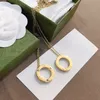 Kvinnor Circlr hänge halsband älskar keltiska smycken halsband festgåvor 18k guld långa kedjor mode kvalitet halsband våren par smycken kedja med låda