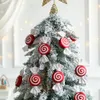 Decorações de Natal 9 pcs Pirulito Candy Cane Pendurado Pingente Xmas Tree Ball Enfeites para Home Navidad Decor 2024 Ano Presente 231102