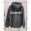 Designer de luxo Balanciagas Clássico Europeu Moda Puro Algodão Voltar Carta Impressão Pulôver Hoodie Mens e Mulheres Balencigas Solto Casaco Com Capuz 3lbvl