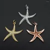 Charms 26x21mm CZ Zirkon Diy Sieraden Sea Star Connectoren Charm Groothandel Bracelet Making Connector Factory Sale