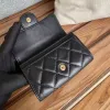 Designer bolsa de luxo carteira mulheres moda moeda bolsas titulares de cartão padrão clássico caviar pequeno mini preto designer titular de cartão carteira de couro de seixo com caixa prpu