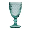 Gobelet en verre à vin vert en relief, pour table de cuisine, Vintage, pour fête de mariage, vente en gros, nouveauté 2023