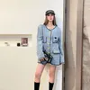 Woman Jacket Denim Coat Outwears Coats Long Sleeve Designer Budge Coats triangle Spring Autumn Jackets S-L