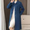 Kvinnors ull blandar kvinnor 2023 Autumn Winter Warm Long Coat Kvinnliga dubbel ansikte kashmirrockar damer Lossa elegant avslappnad ytterkläder A304