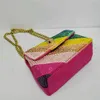 Schoudertassen UK Luxe design regenboog damesportemonnee met kleurrijke zakken Stone Bag Head Diamond Pockets stijlvolle handtassenwinkel