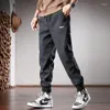 Pantalon pour hommes Automne Black Stripe Hommes Streetwear Casual Baggy Harem Broderie Sports Taille élastique Cordon de serrage Pantalon de jogging