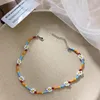Pendant Necklaces Candy Mixing Color Beaded Necklace White Flower Plant Yellow Plastic Intellectual Trend Party Summer Women Girl